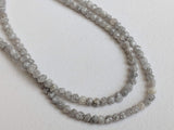 2.5mm Perfect Natural Round Grey Raw Diamond Rondelle For Jewelry (4IN To 16IN)