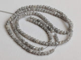 2.5-3mm Natural Round Gray Raw Diamond Beads Rough Diamond Rondelle Beads