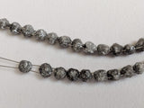 4-5-5mm Perfect Natural Round Gray Raw Diamond, Rondelle Bead Side Drilled