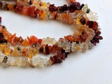 5-8 mm Mexican Fire Opal Chips, Natural Fire Opal Beads, Fire Opal Chip Strands