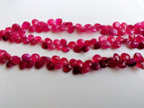 6-7 mm Hot Pink Chalcedony Faceted Heart Beads, Pink Chalcedony Heart Briolette