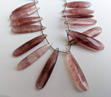 8x20 mm-8x33 mm Strawberry Quartz Faceted Pear Bead, Natural Strawberry Quartz