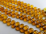 8 mm Yellow Chalcedony Faceted Heart Beads, Yellow Chalcedony Heart Briolettes