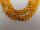 8 mm Yellow Chalcedony Faceted Heart Beads, Yellow Chalcedony Heart Briolettes