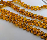 8 mm Yellow Chalcedony Faceted Heart Beads, Yellow Chalcedony Heart Briolettes