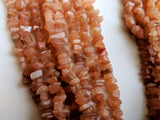 7-9 mm Natural Peach Moonstone Chip Bead Strand, Semi Precious, Gemstone Chips