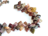 9-11mm Rare Multi Tourmaline Plain Fancy Kite Shape Bead Natural Multi