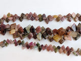 9-11mm Rare Multi Tourmaline Plain Fancy Kite Shape Bead Natural Multi