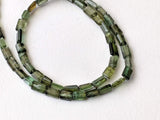 4x6mm Green Tourmaline Chewing Gum Cut Bead Natural Green Tourmaline Rectangle