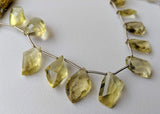 10-19 mm Lemon Quartz Faceted Fancy Shape Bead, Natural Lemon Quartz Twisted