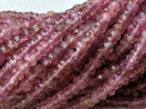 2-3mm Pink Tourmaline Faceted Rondelle Beads, Natural Pink Tourmaline Beads