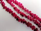 6-7 mm Hot Pink Chalcedony Faceted Heart Beads, Pink Chalcedony Heart Briolette