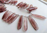 12x35 mm-12x33 mm Strawberry Quartz Faceted Pear Bead, Natural Strawberry Quartz