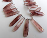 8x20 mm-8x33 mm Strawberry Quartz Faceted Pear Bead, Natural Strawberry Quartz