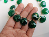 9-15 mm Green Onyx Faceted Heart Beads, Natural Green Onyx Heart Briolettes