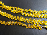 6-7 mm Yellow Chalcedony Faceted Heart Beads, Yellow Chalcedony Heart Briolettes