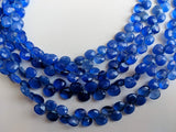 6-6.5 mm Blue Chalcedony Faceted Heart Beads, Blue Chalcedony Heart Briolettes