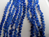 6-6.5 mm Blue Chalcedony Faceted Heart Beads, Blue Chalcedony Heart Briolettes