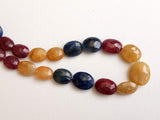 5x6mm - 9x12mm Multi Gemstone Faceted Oval Bead, Natural Multi Ruby & Sapphire