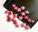 6-8mm Pink Sapphire Faceted Star Shape Stone, Pink Both Side Faceted Star, 5 Pcs