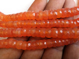 6-7 mm Carnelian Faceted Tyre Beads, Natural Carnelian Faceted Spacer Beads