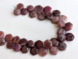 10-13mm Rare Pink Tourmaline Plain Hexagon Shape Beads, Natural Pink Tourmaline