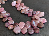 9-13mm Rare Pink Tourmaline Plain Fancy Shield Bead Natural Pink Tourmaline