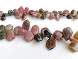 8-17mm Rare Multi Tourmaline Plain Fancy Shield Beads, Natural Multi Tourmaline