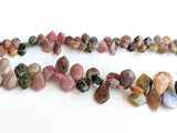 8-17mm Rare Multi Tourmaline Plain Fancy Shield Beads, Natural Multi Tourmaline