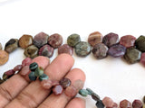 6-14mm Rare Multi Tourmaline Plain Hexagon Shape Bead, Natural Multi Tourmaline