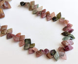 9-11mm Rare Multi Tourmaline Plain Fancy Kite Shape Bead Natural Multi