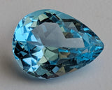 14.9x19.5mm Blue Topaz Pear Cut Stone, Natural Blue Topaz Full Pear Cut Stone