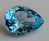 10x14.9mm Blue Topaz Pear Cut Stone, Natural Topaz Ring Size - PNT24