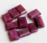 11.5-12mm Ruby Plain Table Cut Cabochons, Natural Loose Ruby Gems, Ruby Jewelry