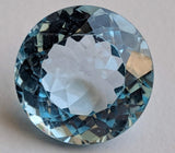 14.1mm Blue Topaz Round Cut Stone, Natural Blue Topaz Brilliant Cut Stone