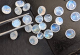 6-7mm Rainbow Moonstone Round Cut Stones, Natural Loose Rainbow Moonstone