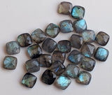 10mm Labradorite Cushion Cut Stones, Natural Labradorite Both Side Faceted