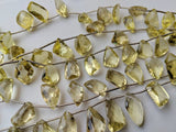 10-19 mm Lemon Quartz Faceted Fancy Shape Bead, Natural Lemon Quartz Twisted