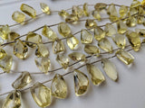 10-19 mm Lemon Quartz Faceted Fancy Shape Bead, Natural Lemon Quartz Twisted