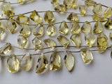 10-19 mm Lemon Quartz Faceted Fancy Shape Bead, Natural Lemon Quartz Twisted