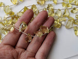 10-19 mm Lemon Quartz Faceted Fancy Shape Bead, Natural Lemon Quartz Twisted