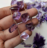 12-18 mm Amethyst Faceted Fancy Shape Beads, Natural Amethyst Twisted Briolettes