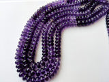 6-8mm Shaded Amethyst Plain Rondelle Beads, Natural Shaded Purple Amethyst Plain