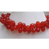 5x7-10x12 mm Carnelian Faceted Tear Drops For Jewelry, Carnelian Briolettes