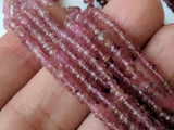 2-3mm Pink Tourmaline Faceted Rondelle Beads, Natural Pink Tourmaline Beads