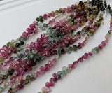 3x5mm-5x7mm Multi Tourmaline Plain Heart Beads, Natural Multi Tourmaline Hearts