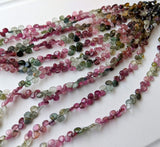 3x5mm-5x7mm Multi Tourmaline Plain Heart Beads, Natural Multi Tourmaline Hearts