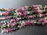 4-5mm Multi Tourmaline Plain Pear Beads, Natural Multi Tourmaline Pear Beads