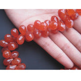 5x7-10x12 mm Carnelian Faceted Tear Drops For Jewelry, Carnelian Briolettes