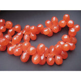 5x7-10x12 mm Carnelian Faceted Tear Drops For Jewelry, Carnelian Briolettes